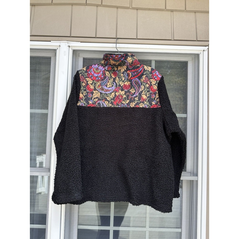 Vera Bradley Jacket Womens  Sherpa paisley Quilted 1/2 Zip Pullover XL - Picture 3 of 3